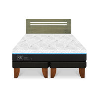 Cama Europea CIC Green Infinity 2 Plazas + 1 Respaldo Munich Olivo