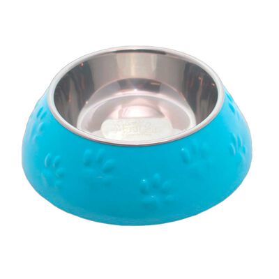 Plato Huellitas Celeste Para Perro L Mascan