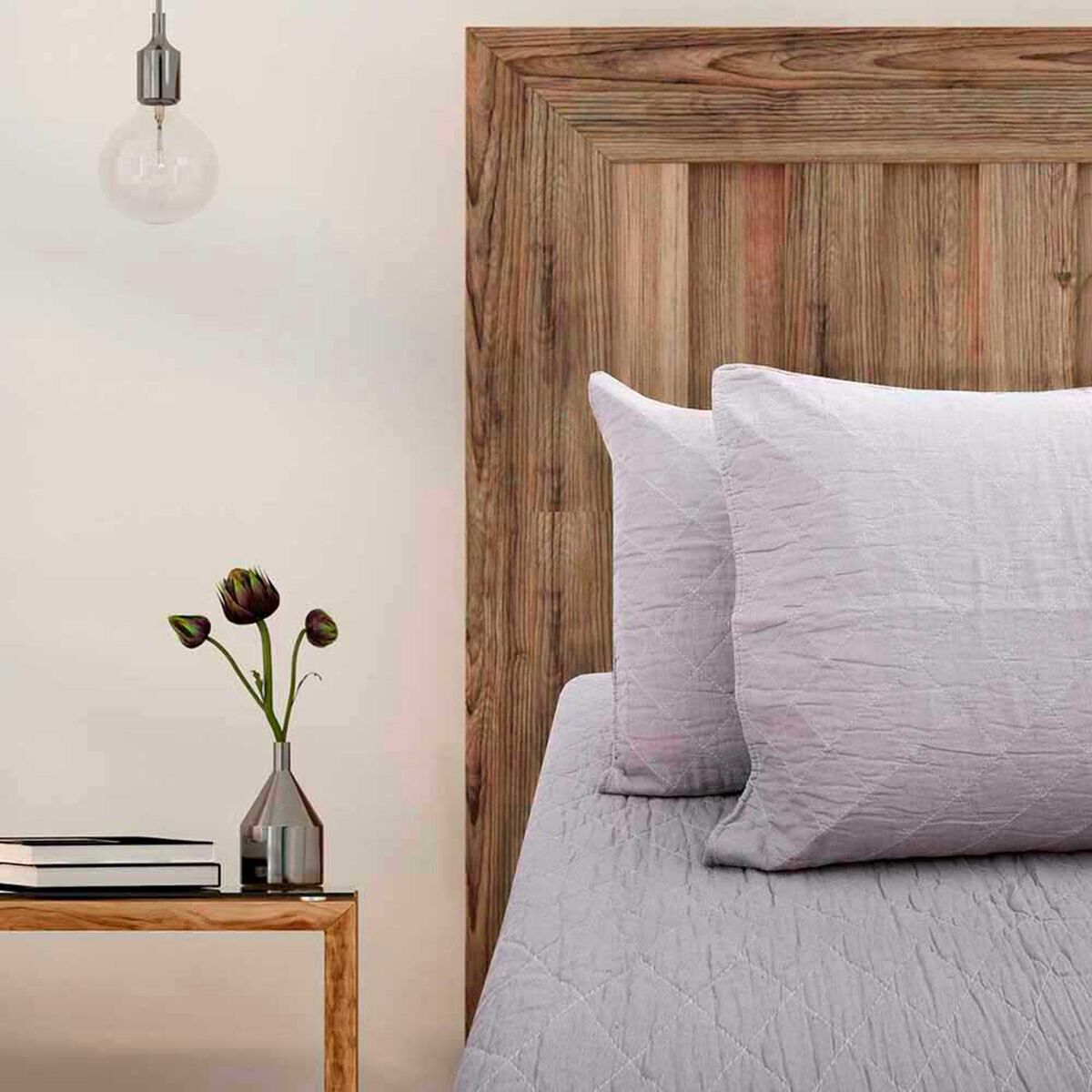 Quilt Hebra Dib 2 Plazas Fibra Natural Gris