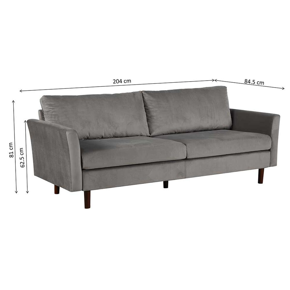 Sofá Casanova Siena 3 Cuerpos Gris Oscuro