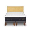 Cama Europea CIC Base Dividida King Grand Premium + Respaldo Miro Mostaza