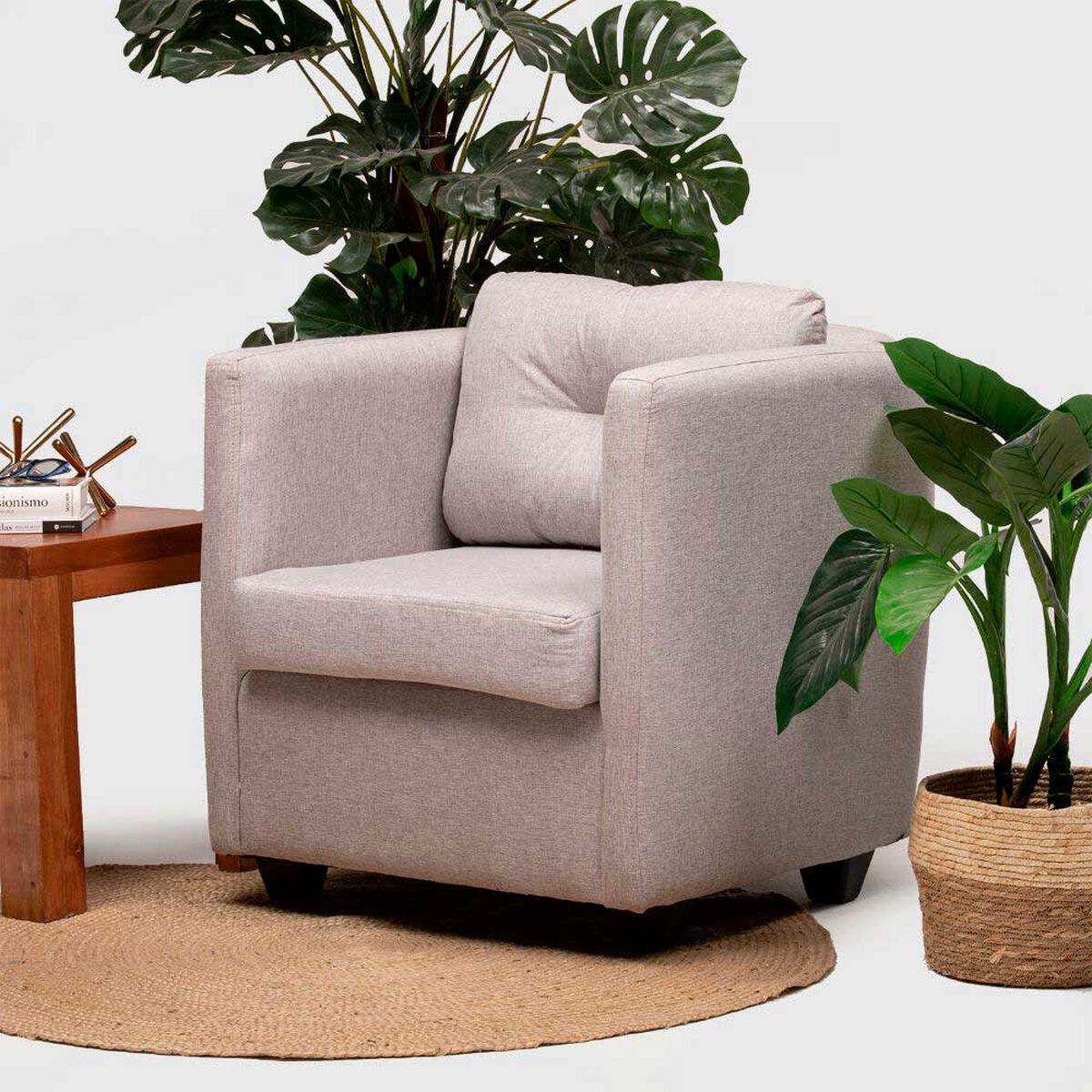 Poltrona Cabsur Caburga Tela Beige