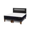 Cama Europea CIC Base Dividida 2 Plazas Premium + Respaldo Munich Negro