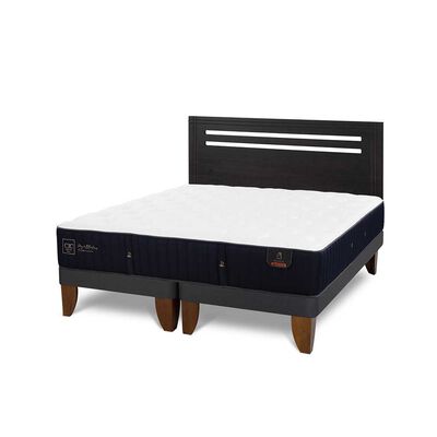 Imagen 2 del producto Cama Europea CIC Base Dividida 2 Plazas Premium + Respaldo Munich Negro