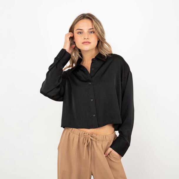 Blusa Crop Manga Larga Mujer Icono