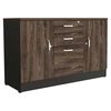 Combo Gabinete 2 Puertas + Cajonera 2 Puertas TuHome Home Office Negro Soft-Coñac