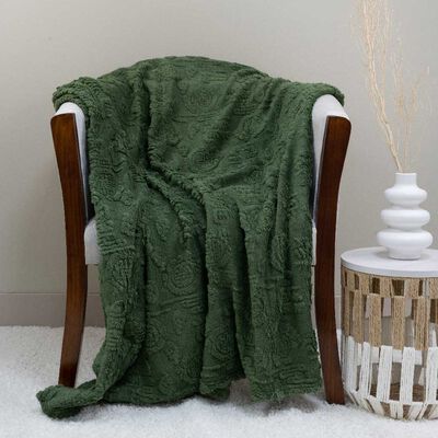 Manta Doral Chiporro Jacquard 127x152 cm Verde Olivo