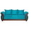 Juego de Living Ruzam Mobel Isidora Sof&aacute; 3 Cuerpos + Dos Sillones 1 Cuerpo Lino Turquesa
