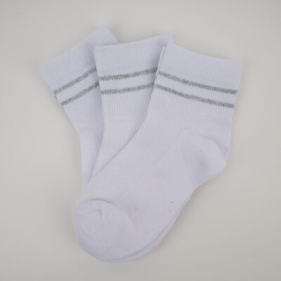 Imagen 2 del producto Pack 3 Calcetin Corto Niño Chess Blanco, Negro