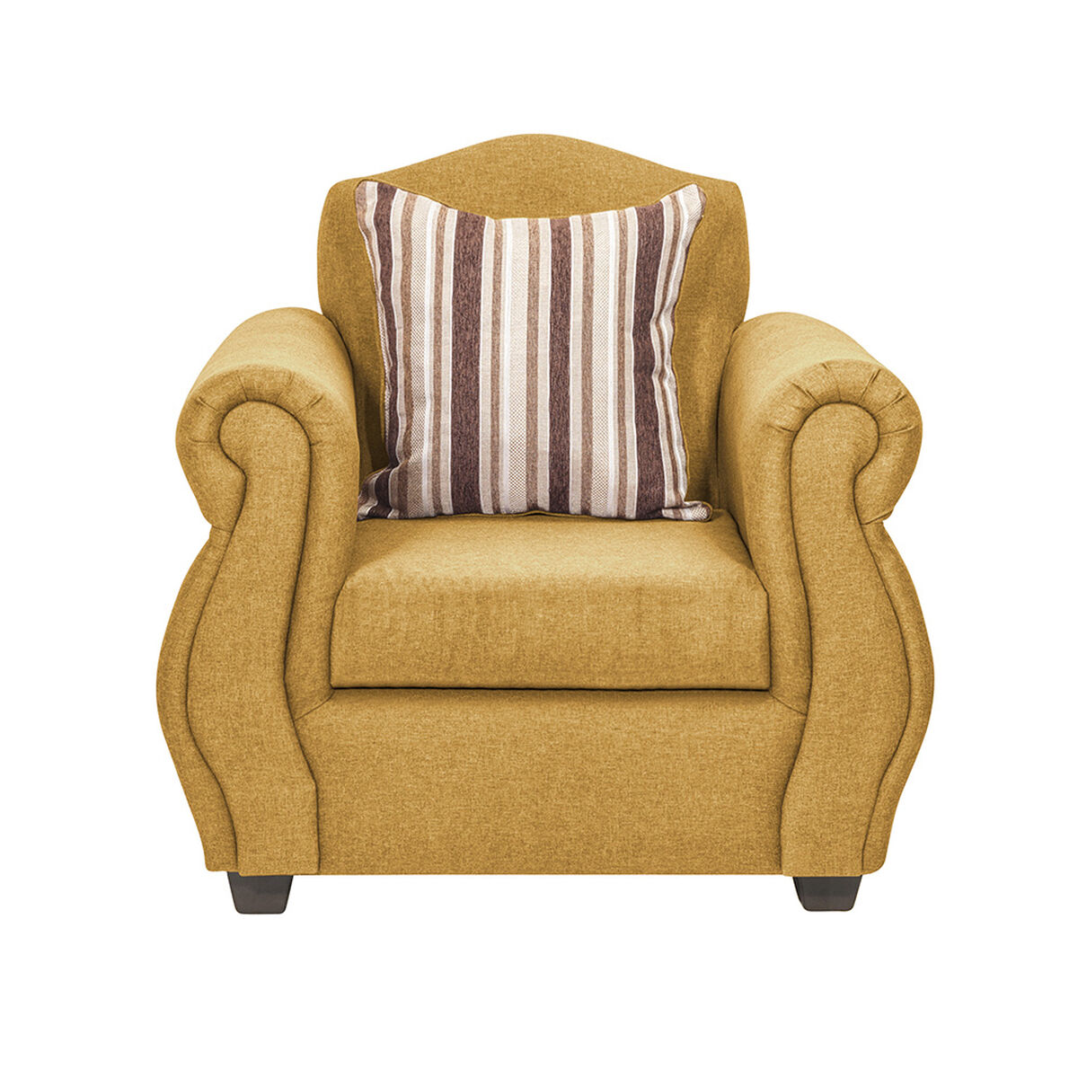 Juego de Living Innovamuebles Azucena Sofá 3 Cuerpos + Dos Sillones 1 Cuerpo Oro 