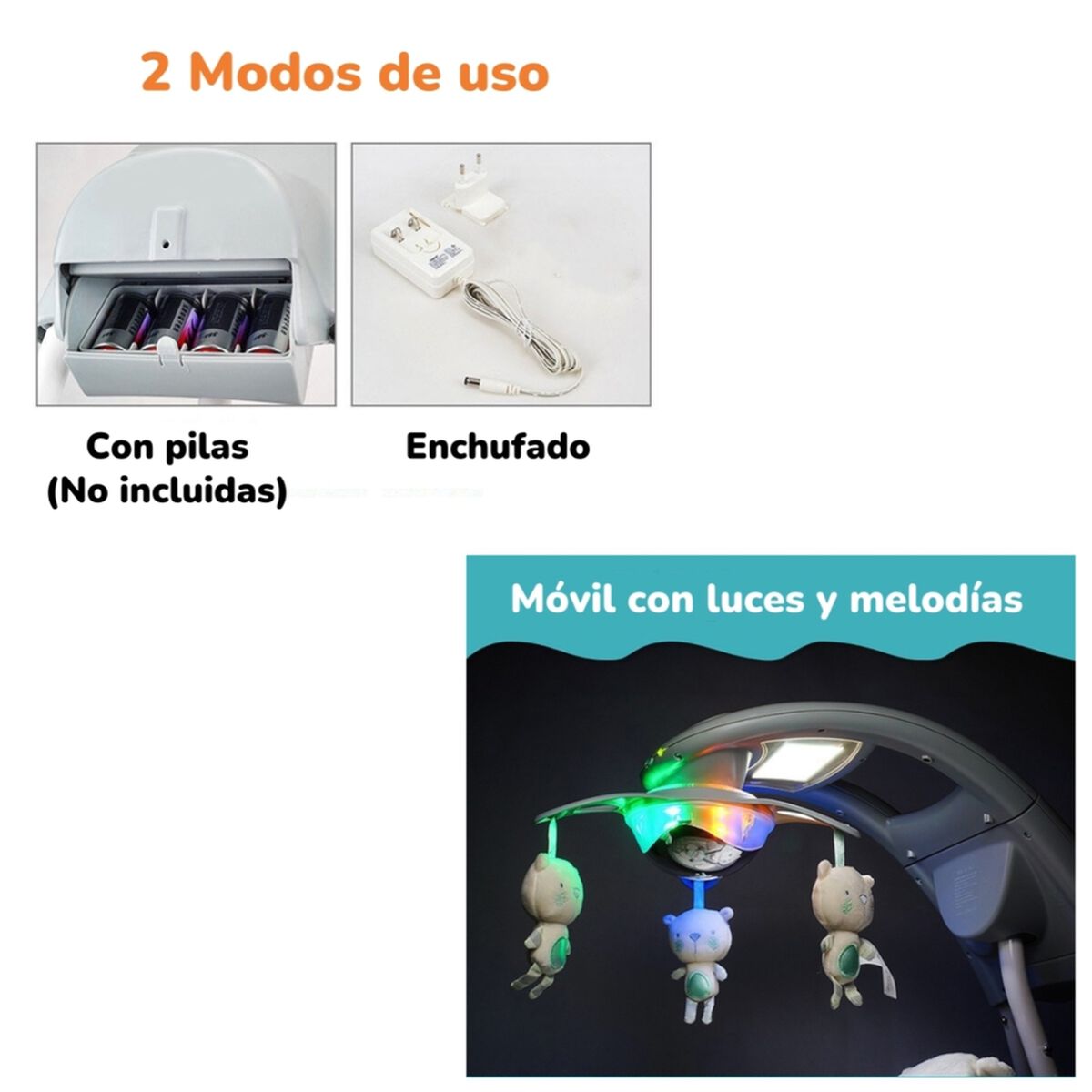 Columpio Mecedora Electrico 360° Ingenuity Lubabycas