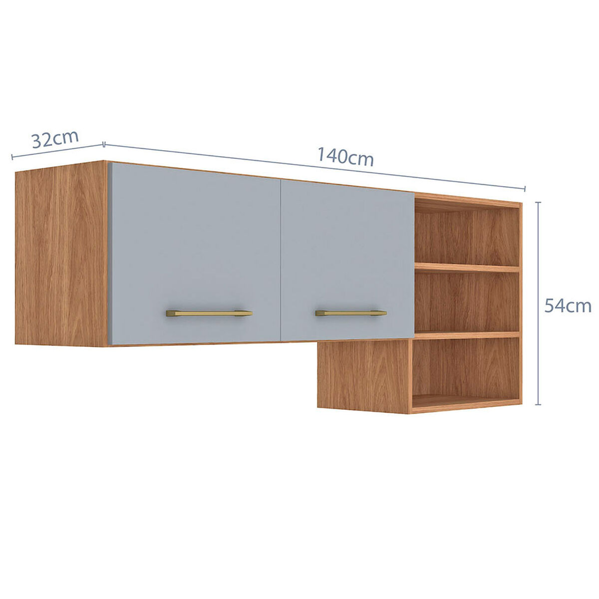 Mueble Aereo Cocina Vekkahome 2 Puertas Alba Caf&eacute;