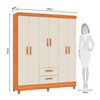Closet Di Poretti Design Lite 6 Puertas 2 Cajones Café Blanco