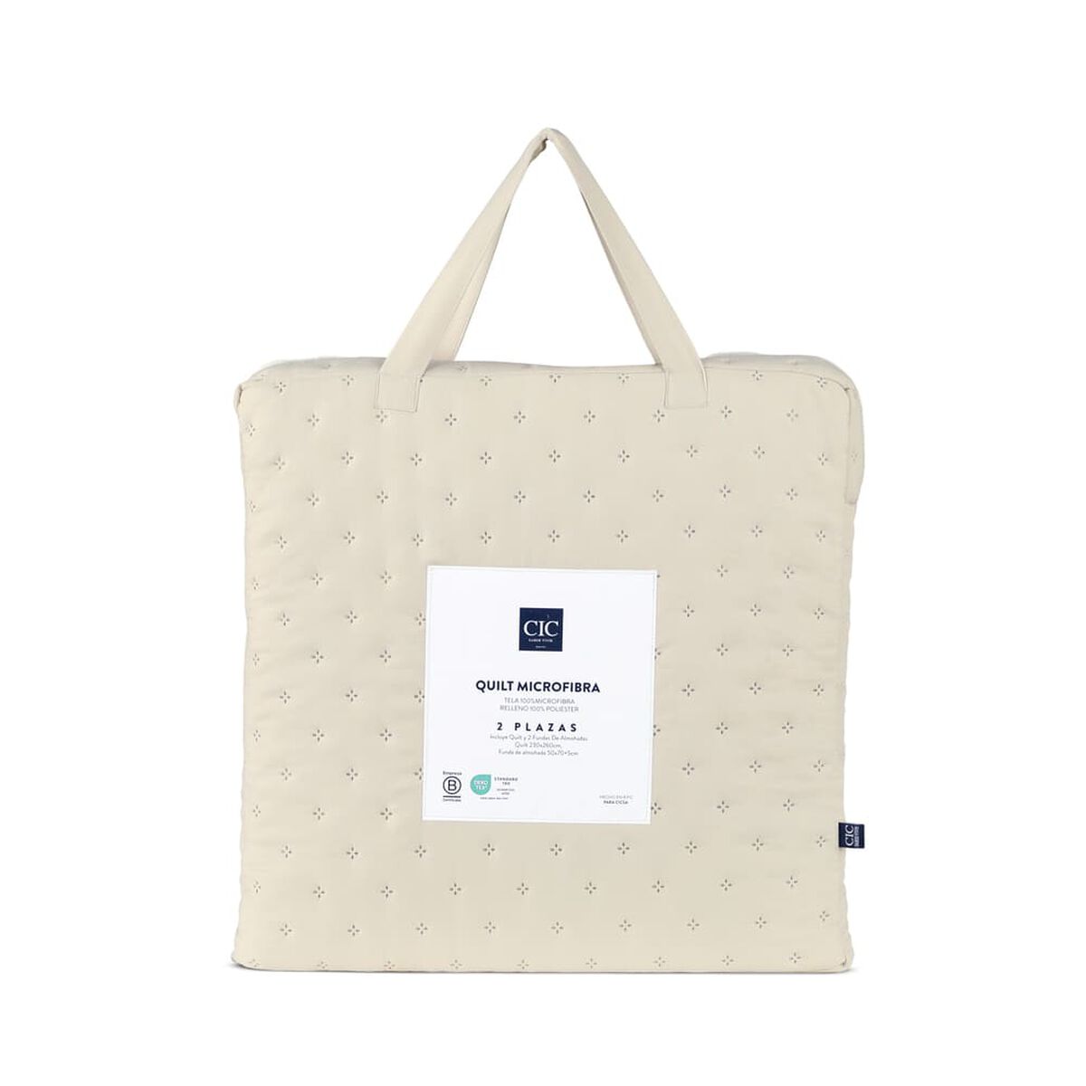 Quilt CIC 2 Plazas Taupe Microfibra