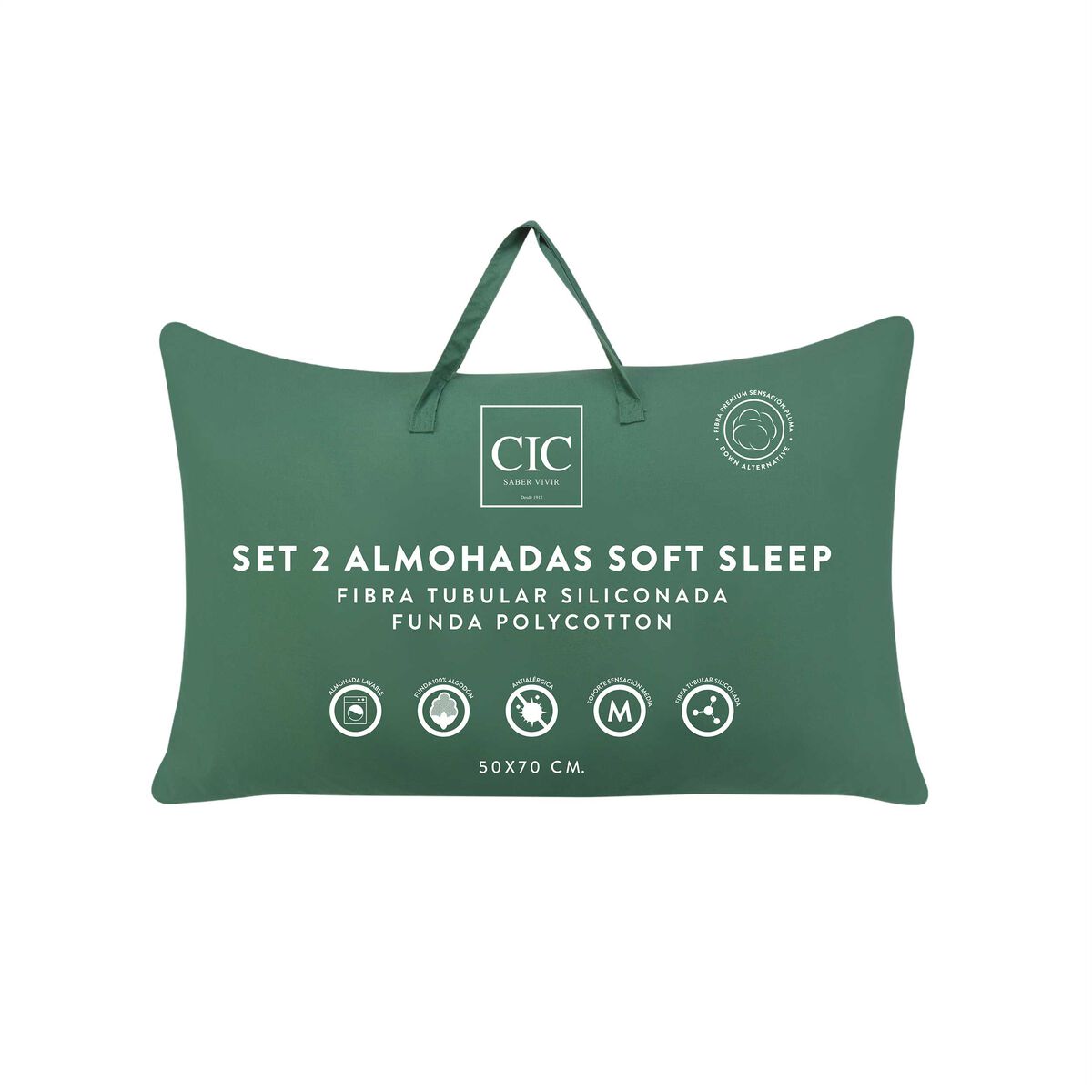 Set 2 Almohadas CIC DA Soft Sleep Blanco 50 x 70 cm