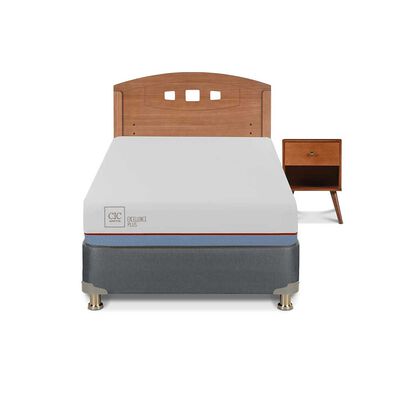 Imagen 1 del producto Cama Americana CIC 1,5 Plazas Excellence Plus + Respaldo + Velador New Gales