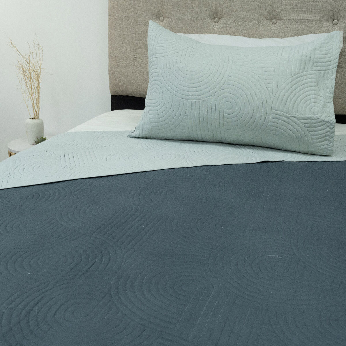 Quilt Doral Hotpress Bi-Color 1,5 Plazas Gris
