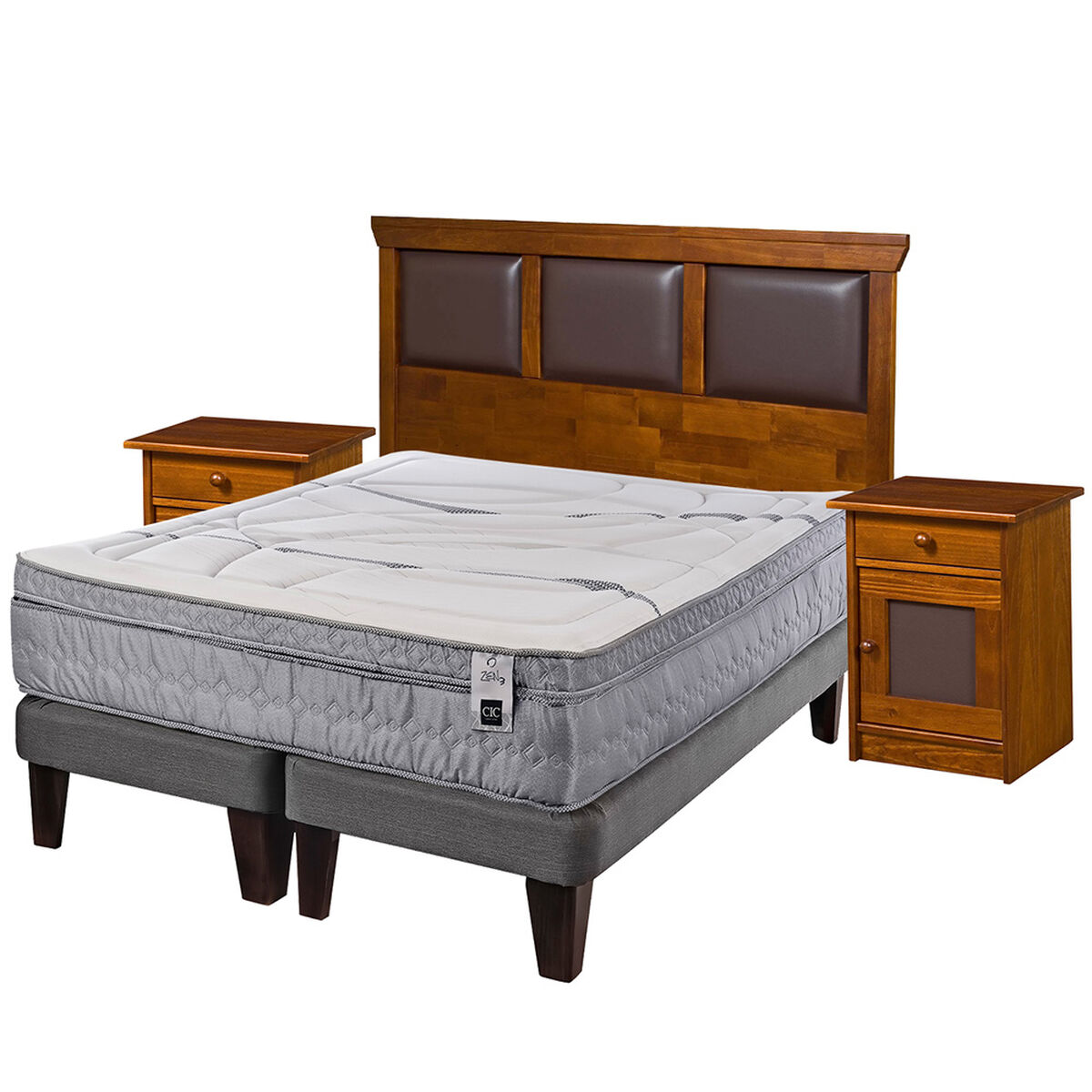 Cama Europea Cic King Zen 3 + Set de Maderas Torino