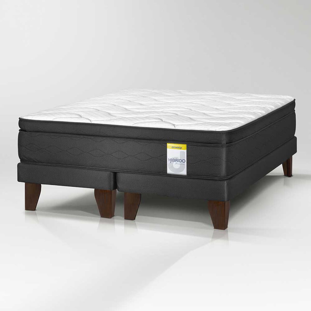 Cama Europea Drimkip 2 Plazas Hibrido Premium Base Dividida