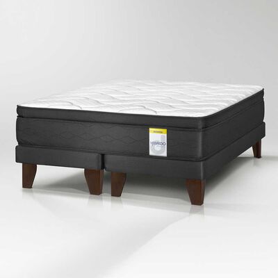 Cama Europea Drimkip 2 Plazas Hibrido Premium Base Dividida