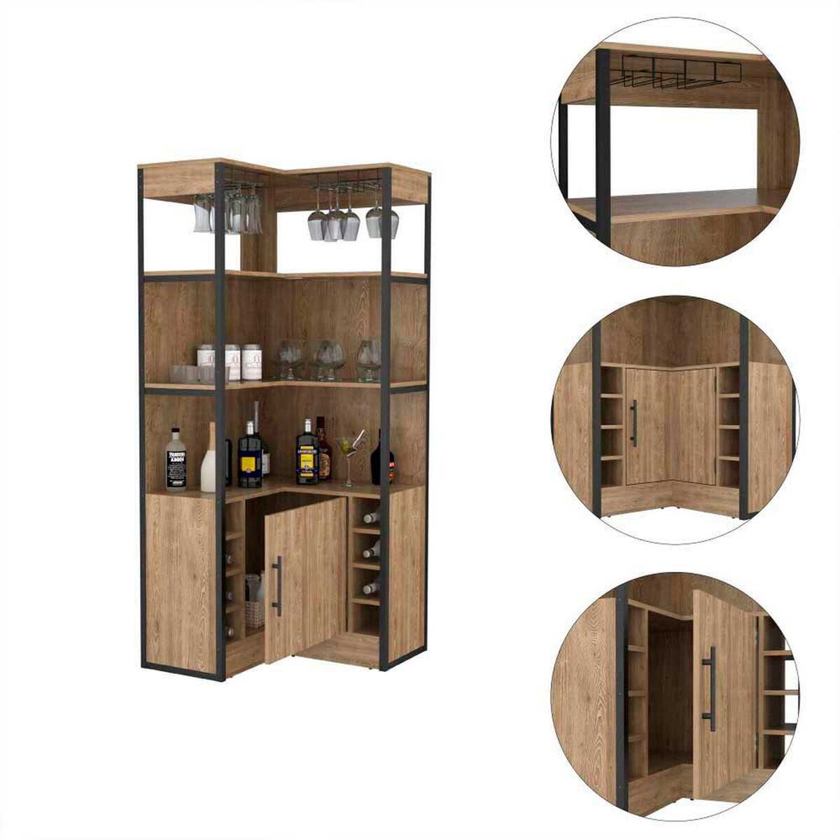 Bar Esquinero TuHome Magnum 1 Puerta Miel