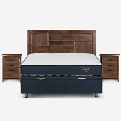 Imagen 1 del producto Boxet Rosen 2 Plazas UpLine + Respaldo + 2 Veladores Dolce