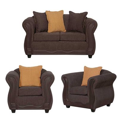 Juego de Living Black Factory Barcelona 4 Cuerpos Café