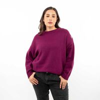 Sweater Mujer Extralindas Burdeo, Gris-Mel, Negro