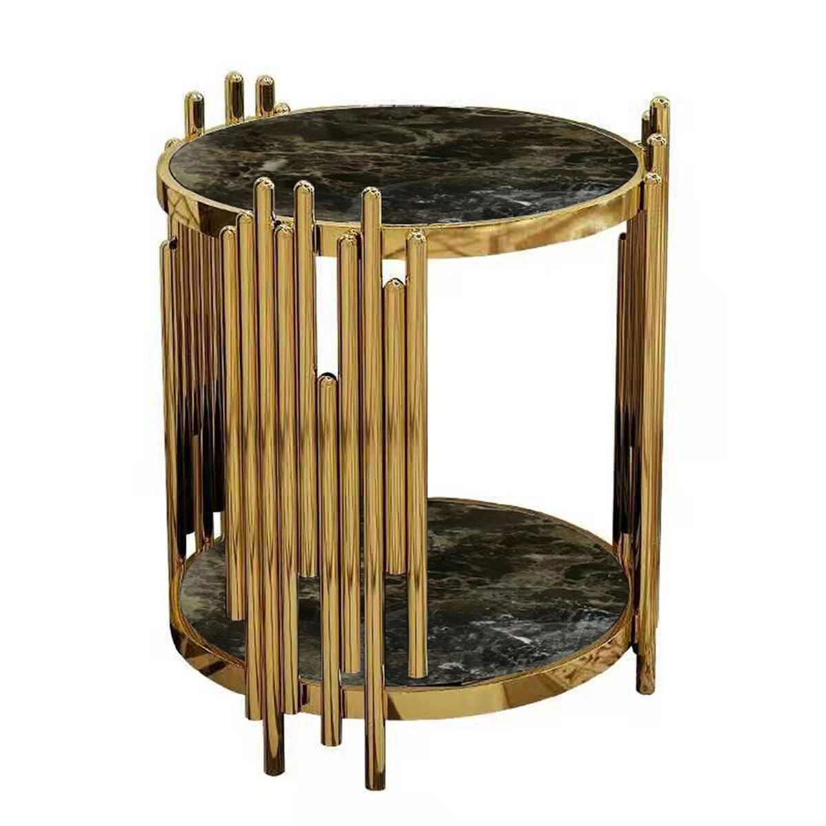 Mesa Lateral Dorada Marmol