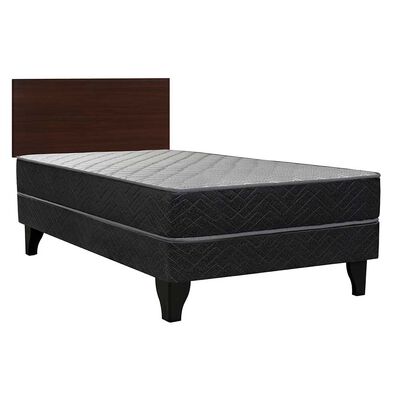 Cama Europea Celta 1 Plaza Evolution Black + Respaldo Castilla