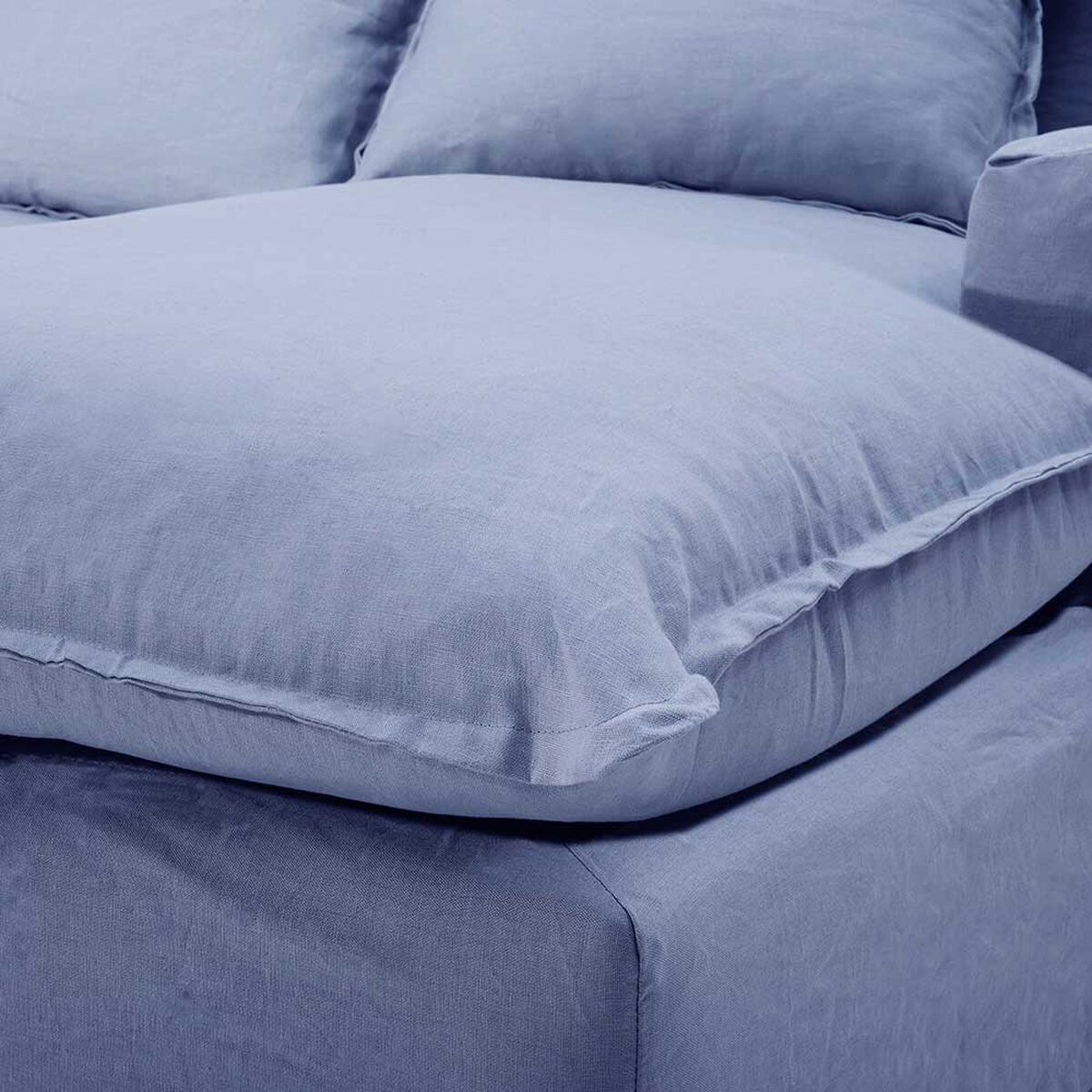 Sofá Seccional Derecho Innovamuebles Fontana Lino 4 Cuerpos Azul Piedra