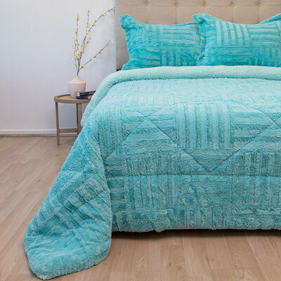 Cubrecama Doral Super King Turquesa Senses