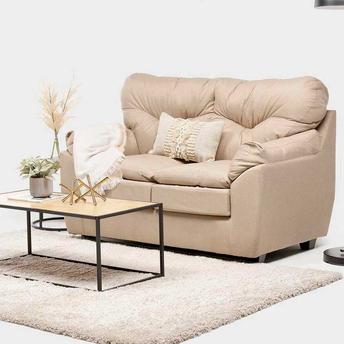 Sof&aacute; Almore Belen 2 Cuerpos Beige