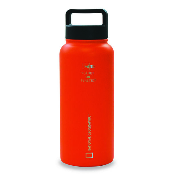 Botella Metálica National Geographic 960ml Naranjo