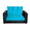 Juego de Living Diseño A&M Home Julietta Sofá 3 Cuerpos + 2 Pouf 1 Cuerpo Negro Calipso