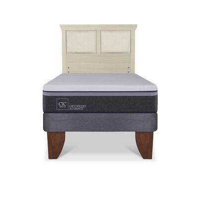 Cama Europea CIC 1,5 Plazas Ortopedic Advance + Respaldo Torino Alpino
