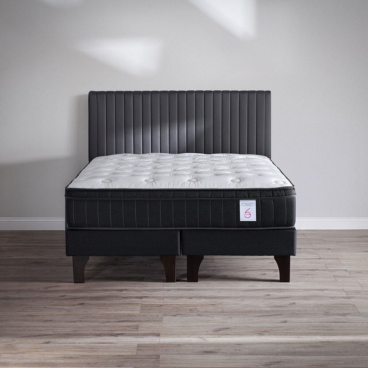 Cama Europea Rosen 2 Plazas New Style 6 Plus + Respaldo Lucio