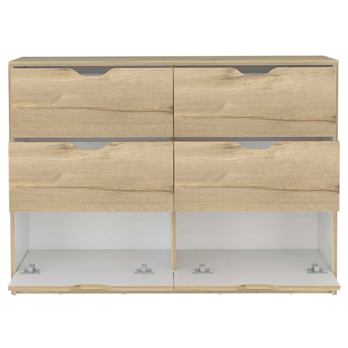 C&oacute;moda Tuhome Basilea 4 Cajones Duna y Blanco