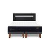 Cama Europea CIC Base Dividida 2 Plazas Premium + Respaldo Munich Negro