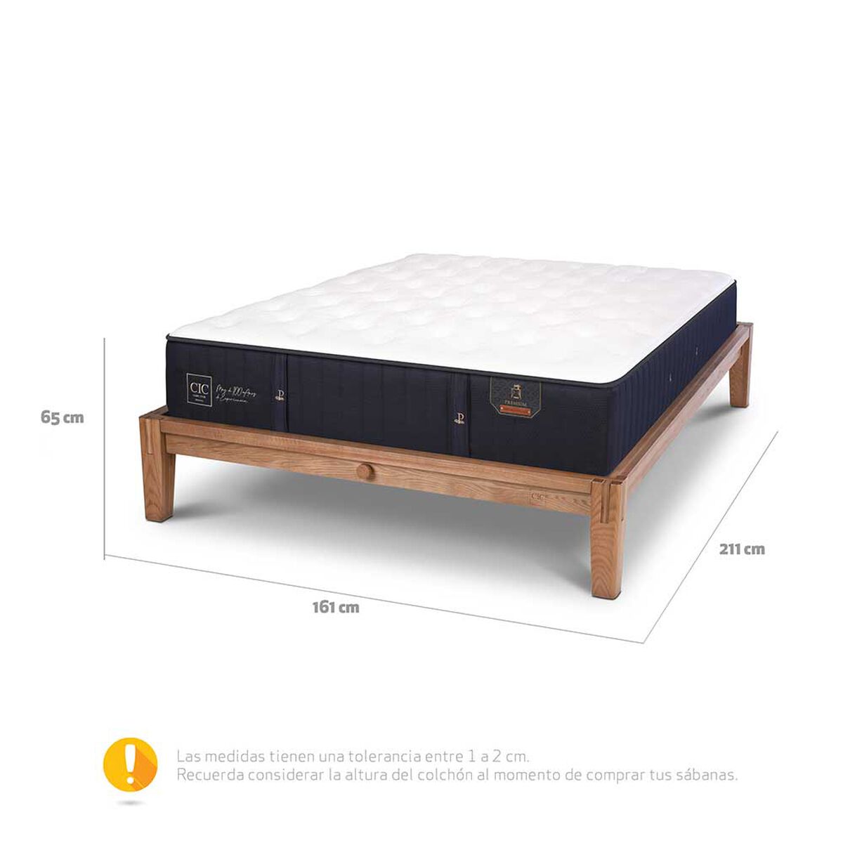Cama Europea CIC 2 Plazas OAK Premium