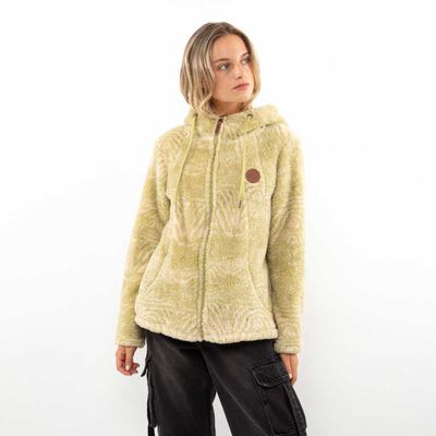 Polerón Peludo Mujer Icono Animal-Oli, Burdeo, Crudo, Negro