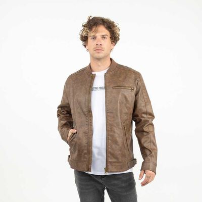 Chaqueta Ecocuero Hombre Zibel Cafe, Negro