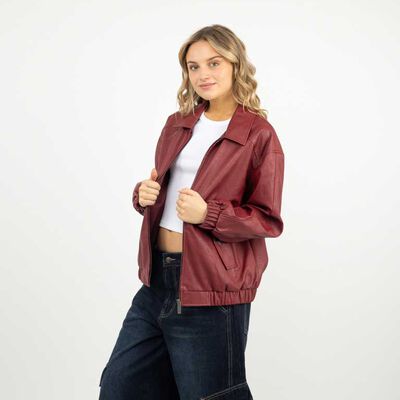 Chaqueta Mujer Icono Burdeo, Cafe, Negro