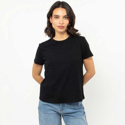 Polera Manga Corta Mujer Zibel Negro, Rosado