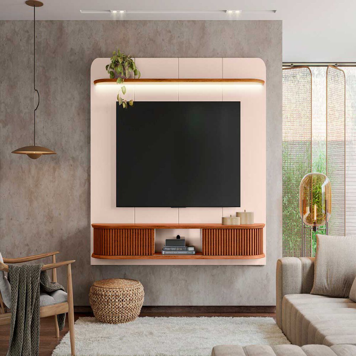 Panel TV Altavision Capri Blanco y Café