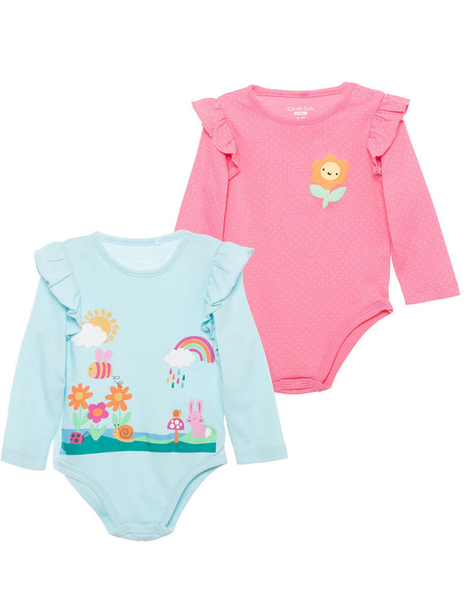 Pack 2  Body  Algodón Chess Baby