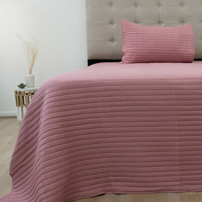 Quilt Doral 1,5 Plazas Lumi Marne Rosa Viejo