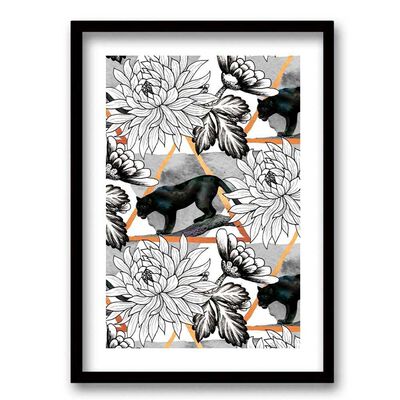 Imagen 1 del producto Cuadro Decorativo Retela Panteras Gold 50 x 35 cm