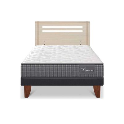 Cama Europea CIC 1,5 Plazas Anatomic + Respaldo Munich Alpino