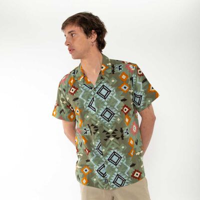 Camisa Algodón Estampada Manga Corta Hombre Fiorucci